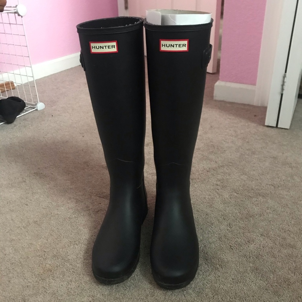 Hunter Boots Tall Black Matte Size 6